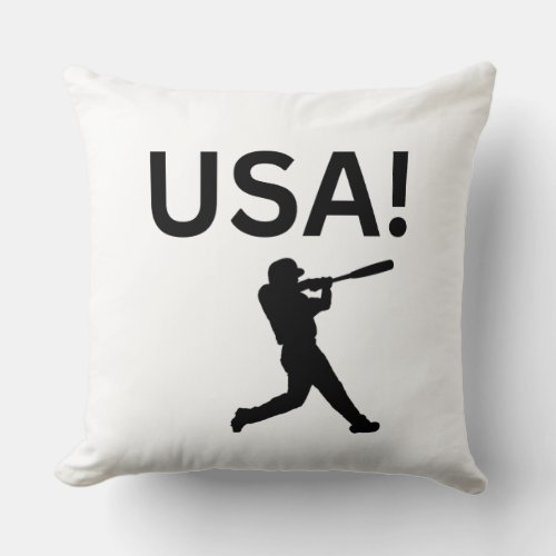USA baseball player using dot as a ball Throw Pillow