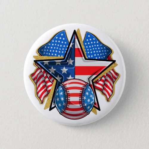 USA  Baseball Softball Button