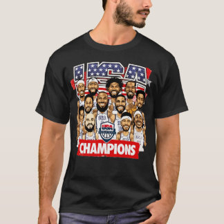 Usa Basketbal Champions 2024 T-Shirt