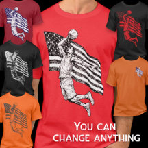 USA Basketball Slam Dunk American Flag Sketch Art