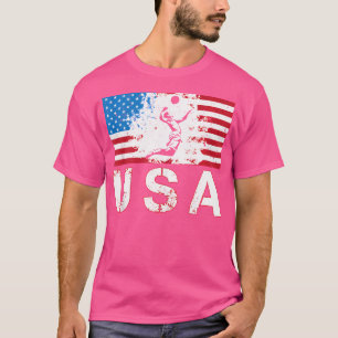 Usa Beach Volleyball Team American Flag Us Beach V T-Shirt
