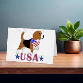 USA Beagle All American Dog Patriotic Note Card