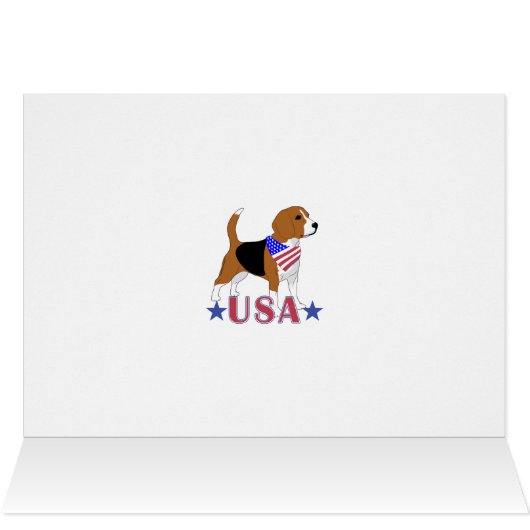 USA Beagle All American Dog Patriotic Note Card (Inside Horizontal (Top))