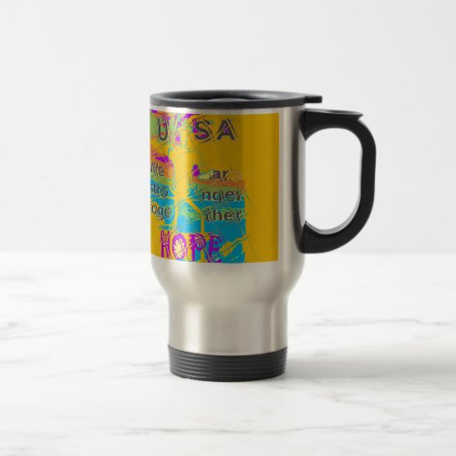 USA  Beautiful Amazing Text Design Travel Mug