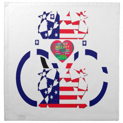 USA Beautiful Amazing Text Lovely Heart colors Art Cloth Napkin