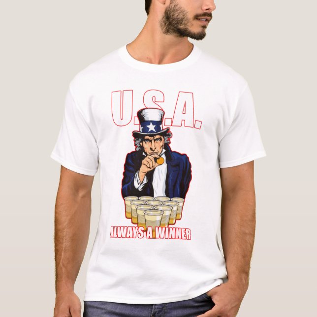 USA Beer Pong: Always a Winner Tee (Front)