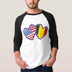 USA Belgium Heart Flags T-Shirt
