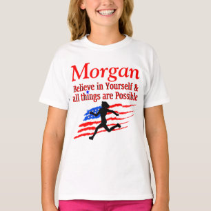 USA BELIEVE IN YOURSELF RUNNER PERSONALIZED TEE
