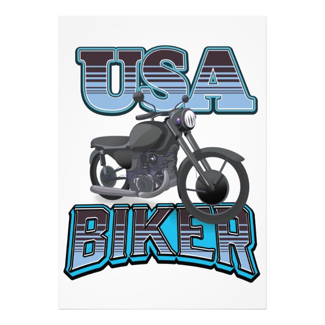 USA Biker logo Photo Print (Front)