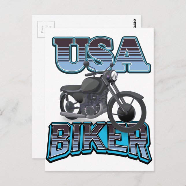 USA Biker logo Postcard (Front/Back)
