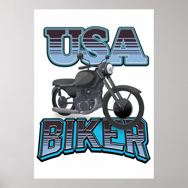 USA Biker logo Poster (Front)