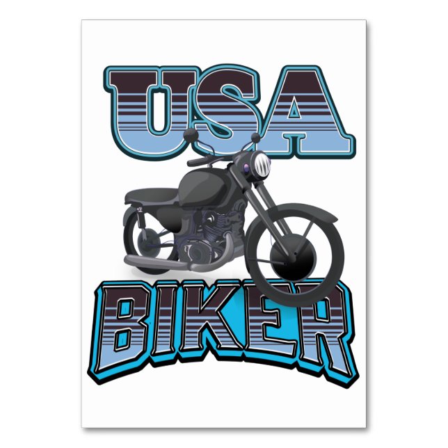 USA Biker logo Table Number (Front)