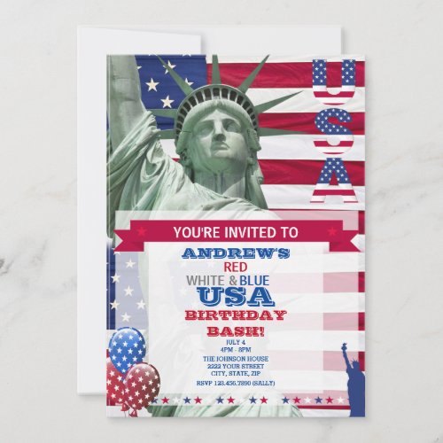 USA Birthday Invitation