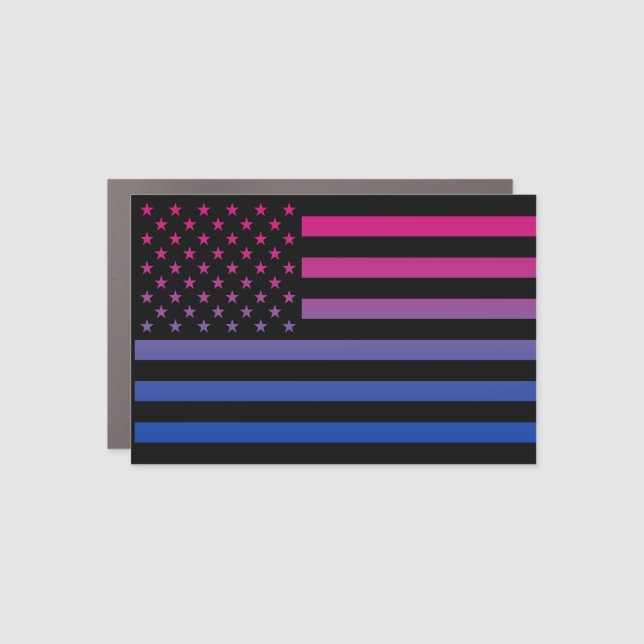 USA Bisexual Pride Patriotic Car Magnet (Front)