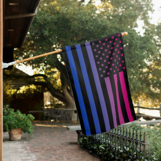 USA Bisexual Pride Patriotic House Flag