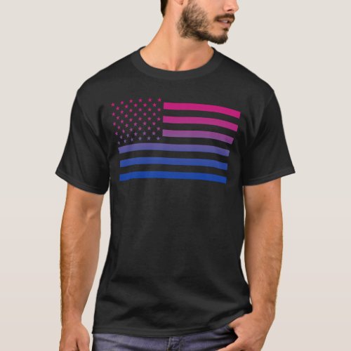 USA Bisexual Pride Patriotic T_Shirt