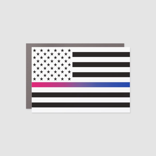 USA Bisexual Pride Thin Line Car Magnet (Front)
