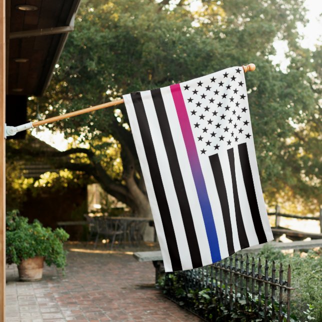 USA Bisexual Pride Thin Line House Flag (In SItu)