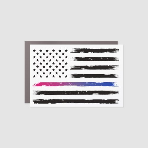 USA Bisexual Pride Thin Line Vintage Car Magnet