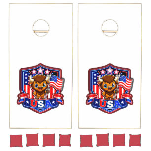 USA Bison Cornhole Set