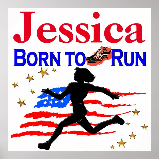 USA BORN TO RUN PERSONALIZED POSTER (Front)