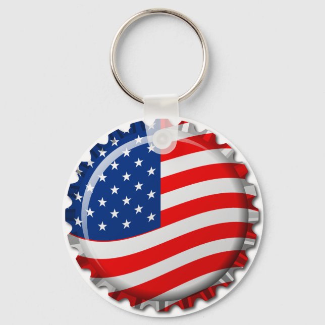 USA Bottle Cap Keychain (Front)