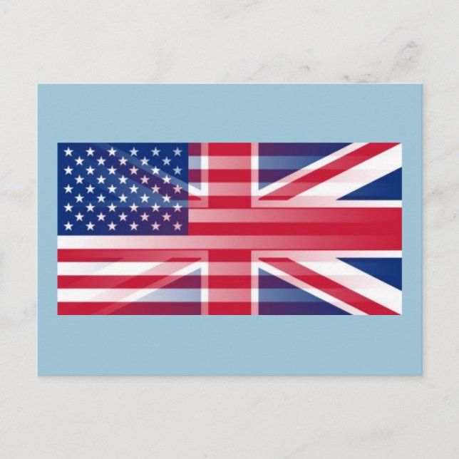 USA BRITISH FLAG POSTCARD (Front)