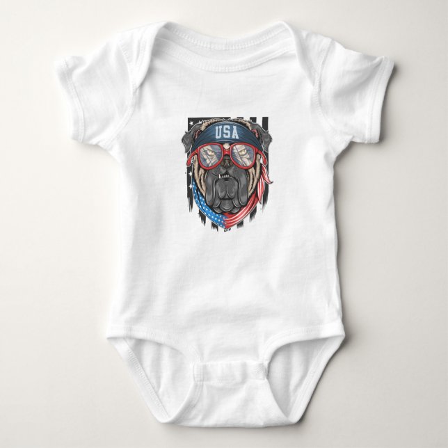 USA Bulldog  Baby Bodysuit (Front)