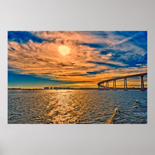 USA, CA, San Diego-Coronado Bay Bridge Poster (Front)