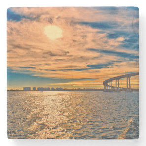 USA, CA, San Diego-Coronado Bay Bridge Stone Coaster