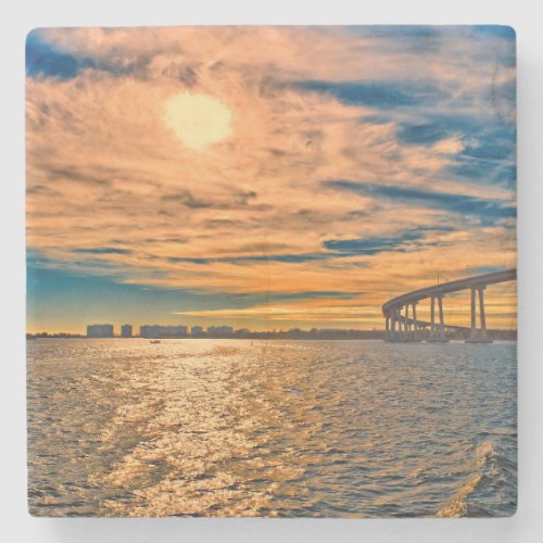USA CA San Diego_Coronado Bay Bridge Stone Coaster