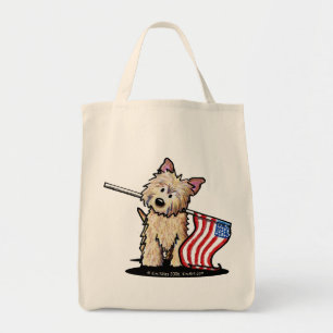 USA Cairn Terrier Grocery Tote Bag