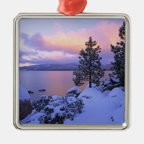 USA California A winter day at Lake Tahoe Metal Ornament