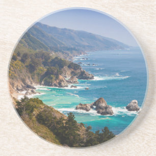 USA, California. California Coast, Big Sur Sandstone Coaster