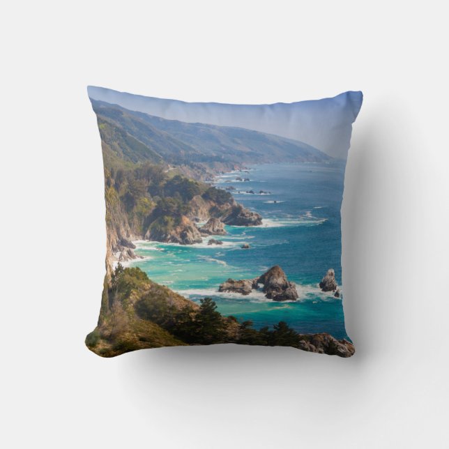 USA, California. California Coast, Big Sur Throw Pillow (Front)