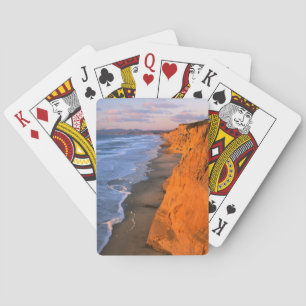 USA, California, Cliffs At Pescadero State Beach Poker Cards