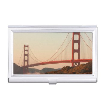 Usa  California. Golden Gate Bridge View Business Card Holder by takemeaway at Zazzle