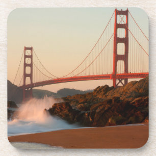 USA, California. Golden Gate Bridge View Drink Coaster
