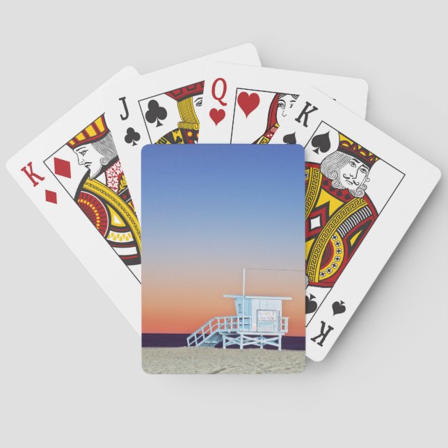 USA, California, Los Angeles, Santa Monica Beach Poker Cards (Back)