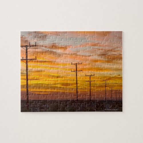 USA California Palm Springs power line at 2 Jigsaw Puzzle