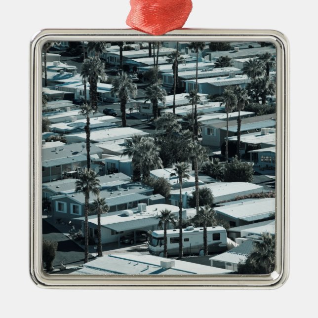 USA, California, Palm Springs. Trailer Park on Metal Ornament (Front)