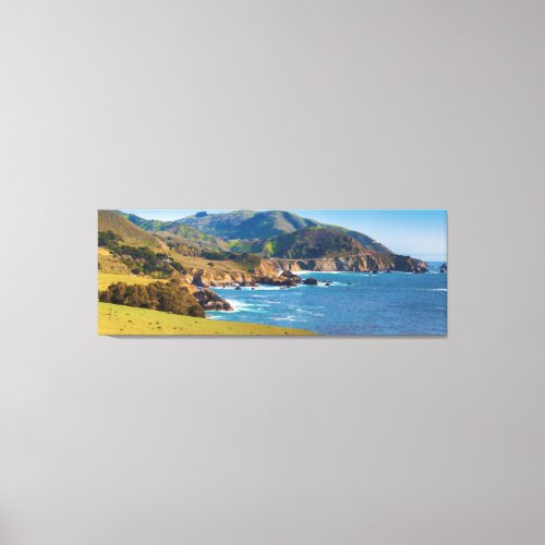 USA California Panorama Of Big Sur With Bixby Canvas Print