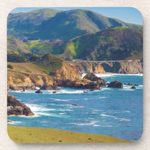 USA California Panorama Of Big Sur With Bixby Drink Coaster