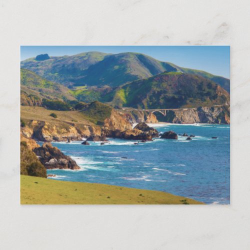 USA California Panorama Of Big Sur With Bixby Postcard