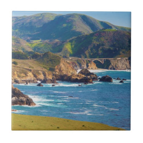 USA California Panorama Of Big Sur With Bixby Tile