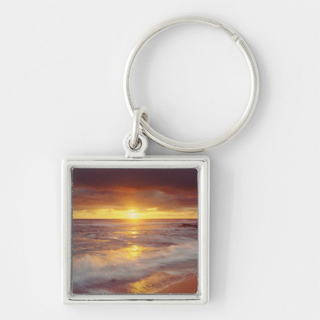 USA, California, San Diego. Sunset Cliffs beach Keychain (Front)