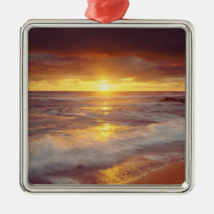 USA, California, San Diego. Sunset Cliffs beach Metal Ornament