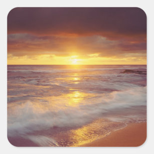 USA, California, San Diego. Sunset Cliffs beach Square Sticker