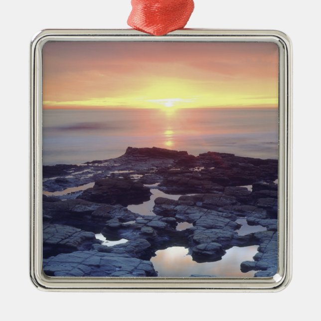 USA, California, San Diego. Sunset Cliffs tide Metal Ornament (Front)
