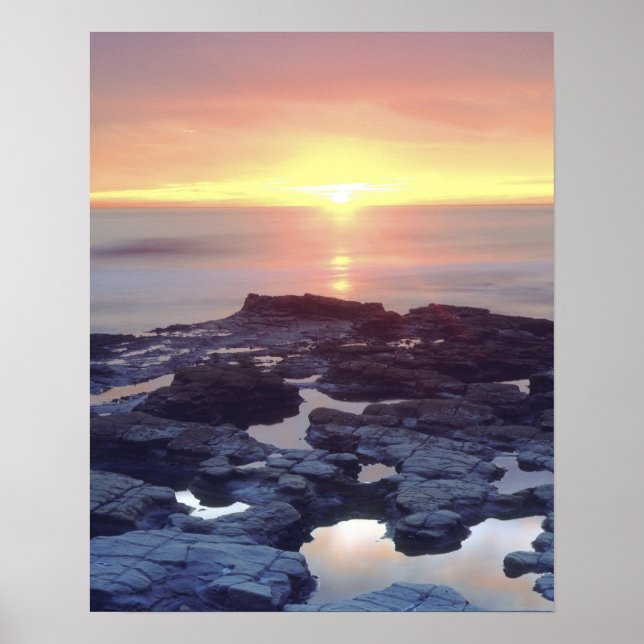 USA, California, San Diego. Sunset Cliffs tide Poster (Front)